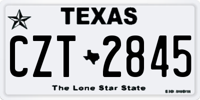 TX license plate CZT2845