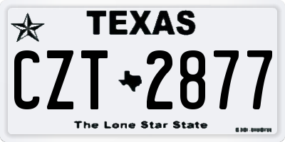 TX license plate CZT2877