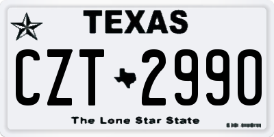 TX license plate CZT2990