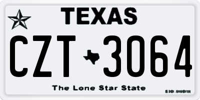 TX license plate CZT3064