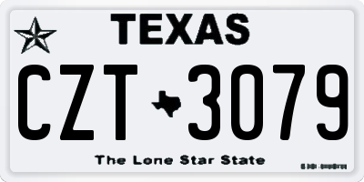 TX license plate CZT3079