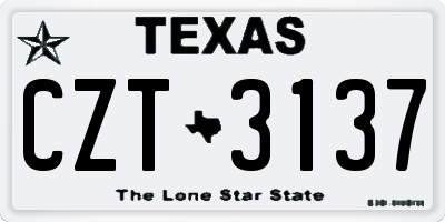 TX license plate CZT3137
