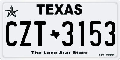 TX license plate CZT3153