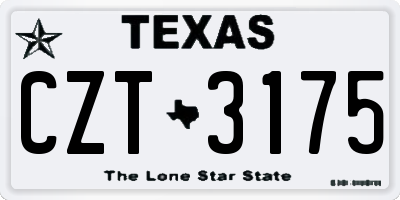 TX license plate CZT3175
