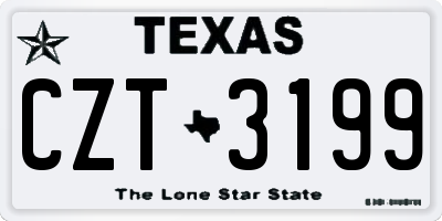 TX license plate CZT3199