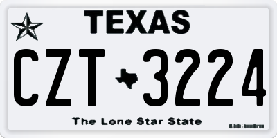 TX license plate CZT3224