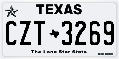 TX license plate CZT3269
