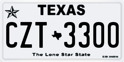 TX license plate CZT3300