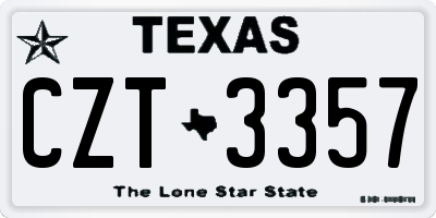 TX license plate CZT3357