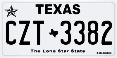 TX license plate CZT3382