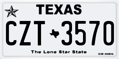 TX license plate CZT3570