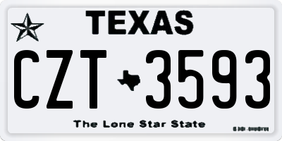 TX license plate CZT3593