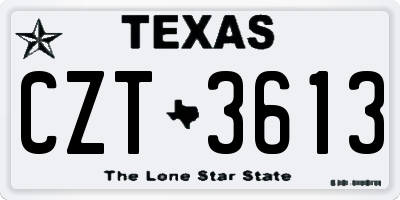 TX license plate CZT3613