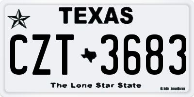 TX license plate CZT3683