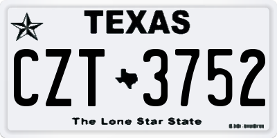 TX license plate CZT3752