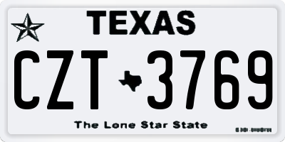 TX license plate CZT3769