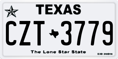 TX license plate CZT3779