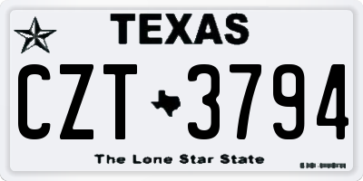 TX license plate CZT3794