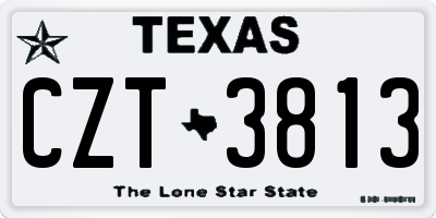 TX license plate CZT3813