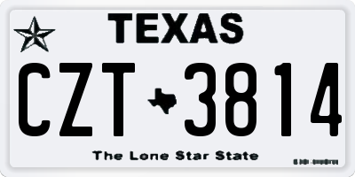 TX license plate CZT3814