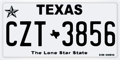 TX license plate CZT3856