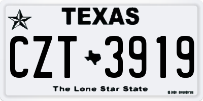 TX license plate CZT3919