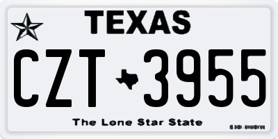 TX license plate CZT3955