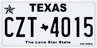TX license plate CZT4015