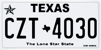 TX license plate CZT4030