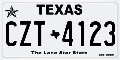 TX license plate CZT4123