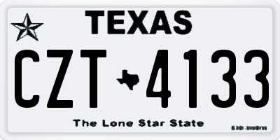 TX license plate CZT4133