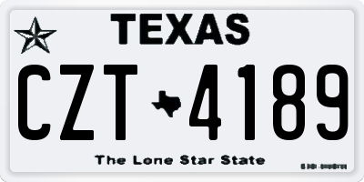 TX license plate CZT4189
