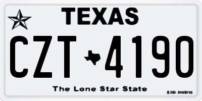 TX license plate CZT4190