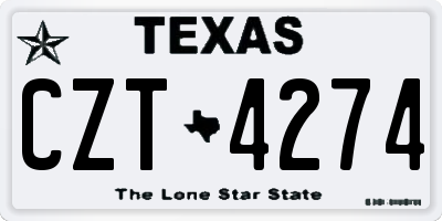 TX license plate CZT4274