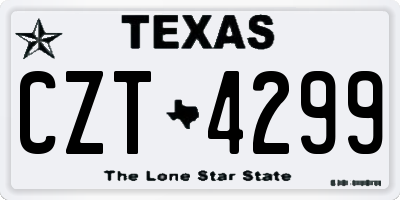 TX license plate CZT4299