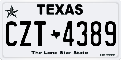 TX license plate CZT4389
