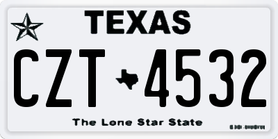 TX license plate CZT4532