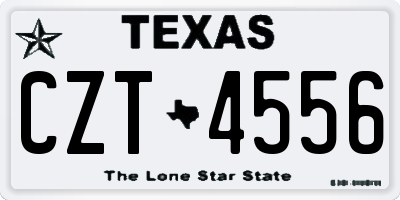 TX license plate CZT4556