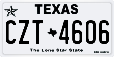 TX license plate CZT4606