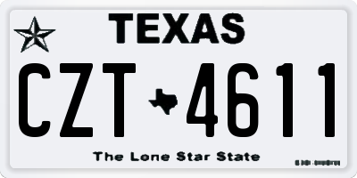 TX license plate CZT4611