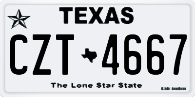 TX license plate CZT4667