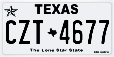 TX license plate CZT4677