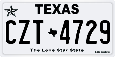 TX license plate CZT4729