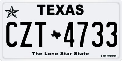 TX license plate CZT4733