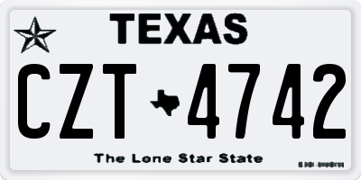 TX license plate CZT4742