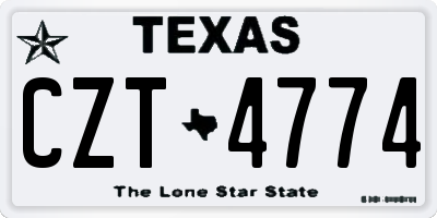 TX license plate CZT4774