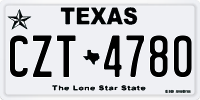 TX license plate CZT4780