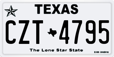 TX license plate CZT4795
