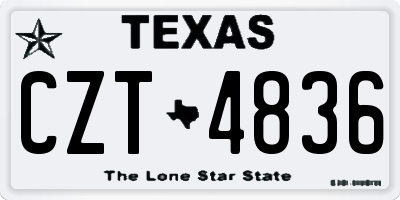 TX license plate CZT4836