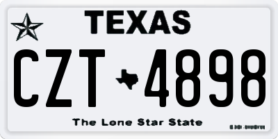 TX license plate CZT4898
